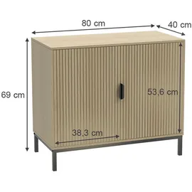 Vicco Lennox 80 x 69 cm Eiche / Schwarz