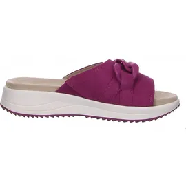 CAPRICE Damen Pantoletten aus Leder Bequem, Lila (Fuchsia Suede), 38 EU