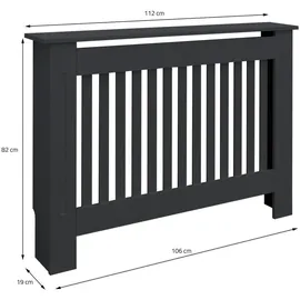 ML-Design Heizkörperverkleidung Landhausstil 112x19x82 cm Anthrazit