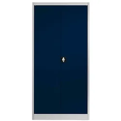 mauser Stahlschrank entero BF6 - 7035/5003 lichtgrau, saphirblau 95,0 x 60,0 x 195,0 cm, aufgebaut