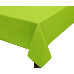 Leonado Vicenti Tischdecke Garten Oval 140x180 cm Grün mit Paspel Band pflegeleicht Weichschaum abwischbar Rutschfest Wetterbeständig