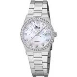 Lotus Damen Armbanduhr aus Edelstahl in der Farbe Silber mit Glassteinen 31,5mm, Wasserdichtigkeit: 10Bar, 18885/1