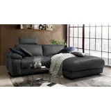 KAWOLA Ecksofa motorischer Relaxfunktion LOLA schwarz Leder Relaxfunktion
