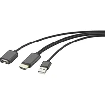 Renkforce USB-A-Stecker auf HDMI-Kabel mit USB-A-Buchse, 2 m