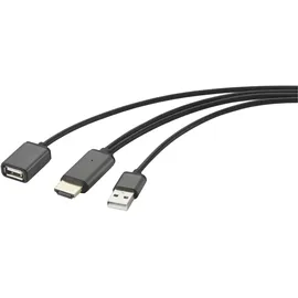 Renkforce USB-A-Stecker auf HDMI-Kabel mit USB-A-Buchse, 2 m