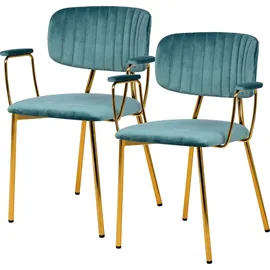 Kayoom Polsterstuhl Giselle 225 Samt mint 2er Set