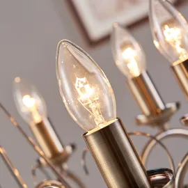 LINDBY Kronleuchter Marnia aus Metall Antik in Bronze / altmessing, für Wohnzimmer, Esszimmer, Von Lindby