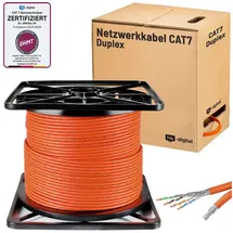 HB-Digital CAT 7 Kabel Duplex Ethernet Kabel S/FTP AWG23 LSZH orange