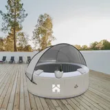 Home Deluxe - Outdoor Whirlpool splash inkl. Kissen, Getränkehalter und Sonnendach I Farbe: Beige