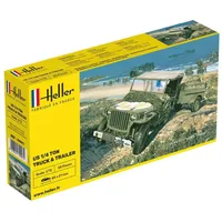 La Maison Heller 79997 Willys MB Jeep & Trailer