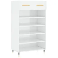 VidaXL Schuhschrank Hochglanz-Weiß 60x35x105 cm Holzwerkstoff