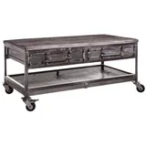 Massivmoebel24 Couchtisch Mango grau Massivholz 110 x 60 x 50 cm