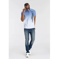 DELMAO Poloshirt, kurzärmelig, lässiges Batikmuster, Polokragen DELMAO blau-weiss XXL (60/62)