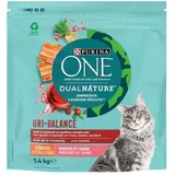 PURINA ONE DualNature Uri-Balance Trockenfutter mit Cranberry und Lachs für ausgewachsene Katzen, sterilisiert | Beutel mit 1,4 kg