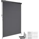 Tectake tectake® Senkrechtmarkise, verschiedene Größen, pulverbeschichtetes Aluminiumgehäuse, inkl. Wandhaltern