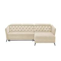 smart Ecksofa mit Kopfteilverstellung Kavita , beige , Maße (cm): B: 254 H: 85 T: 199.0