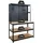 Proregal Profi Werkbank GIANT BEAST mit Lochwand HxBxT 180x120x60cm | Fachlast 175kg | Schwarz