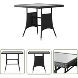 The Living Store - Gartentisch Schwarz 80 X 80 X 74 Cm Poly Rattan - Gartentisch - Esstisch - Terrassenmöbel - Outdoor Tisch - Polyrattan