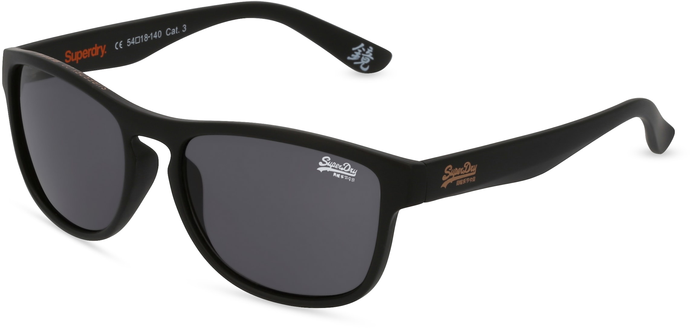 Superdry ROCKSTAR Unisex-Sonnenbrille Vollrand Eckig Kunststoff-Gestell, schwarz