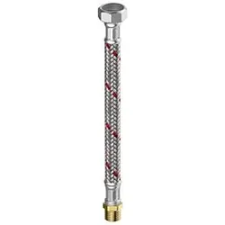 Flamco Meiflex Panzerschlauch M4325.1134.100 1" x 1" IG/AG, 25 x 1000 mm, Edelstahl, Heizung/Klima