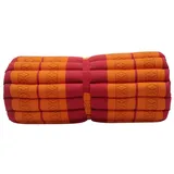 my Hamam Yogakissen Thai-Yogamatratze rollbar rot orange 200x70x5 cm, angenehm unterstützend, orientalisches Muster orange|rot