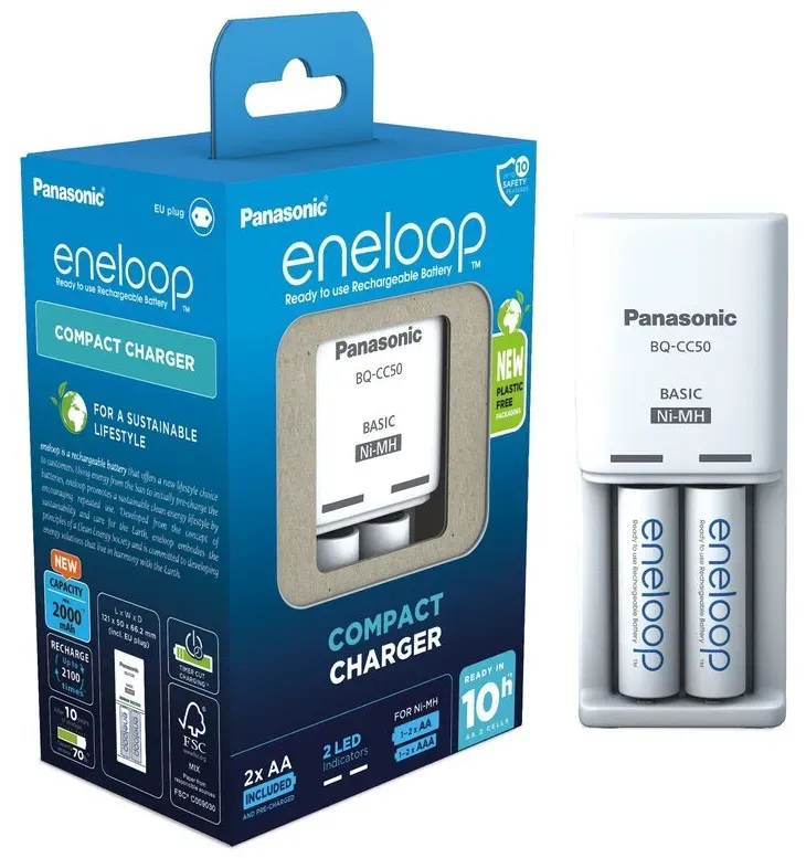 Preisvergleich Produktbild Panasonic Eneloop Lader CC50 + 2x AA 2000mAh