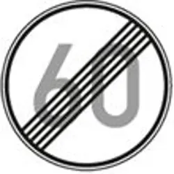 Verkehrszeichen 278-60 "Ende Höchstgeschwindigheit 60km/h", ø600mm