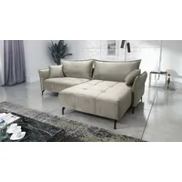 Fun Möbel Ecksofa Schlafsofa Sofa VICTORIA Stoff Element Hellbeige Ottomane Rechts - Beige