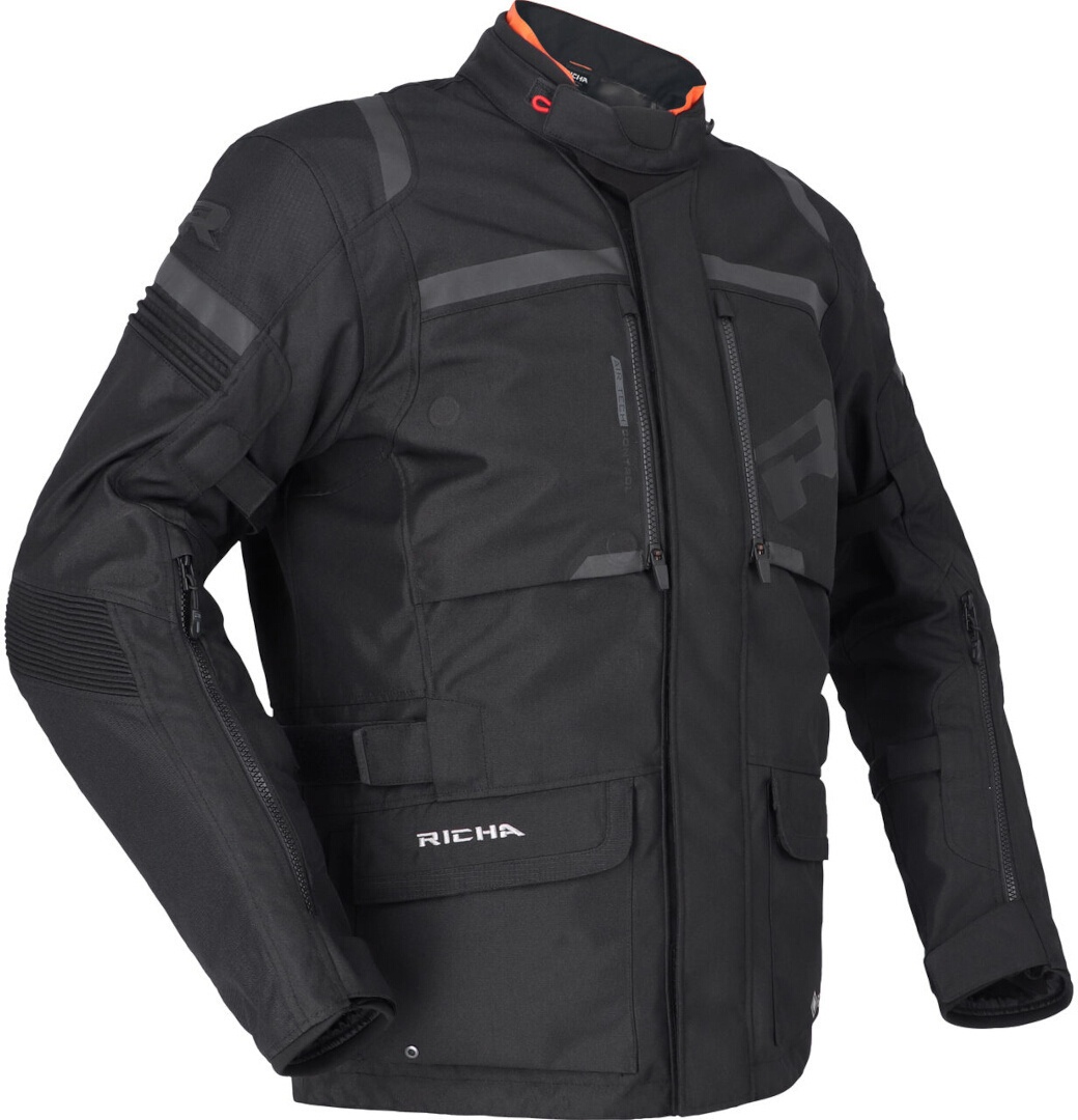 Richa Brutus Gore-Tex waterdichte motorfiets textiel jas, zwart, S Voorman