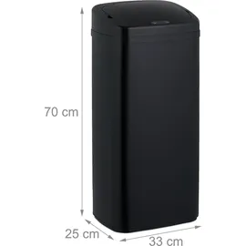 Relaxdays Sensor-Mülleimer, Abfalleimer Schwarz