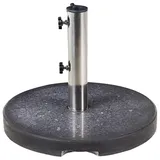 Beliani Sonnenschirmständer Schwarz ⌀ 45 cm Rund mit Edelstahlrohr Modern Garten Terrasse Balkon Outdoor Außenbereich Ausstattung Zubehör