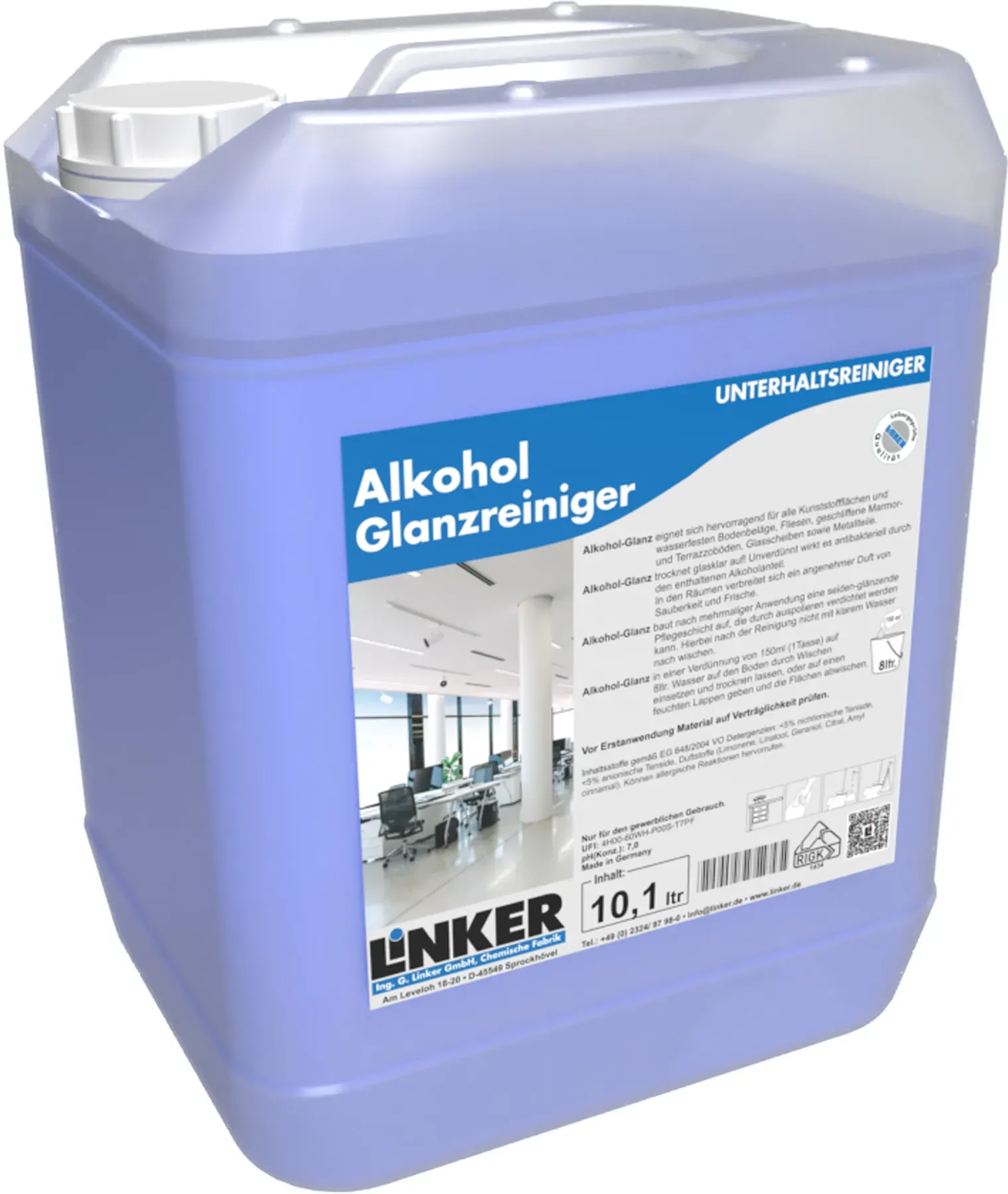 Linker Alkoholglanzreiniger blau 10 Liter Kanister