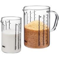 GEFU Messbecher-Set Meti, 2-teilig, für ml, ccm, fl. oz, cups (US), Zucker, Mehl, Reis - mit Skalierung - 2-teilig