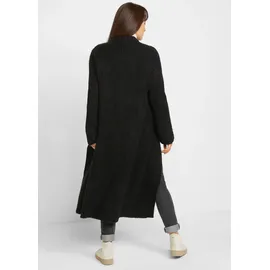 bonprix Strickmantel BONPRIX, Damen, Gr. 44/46 (L), schwarz, Strick, Obermaterial: 66% Polyacryl, 17% Polyester, 15% Polyamid, 2% Elasthan, unifarben, loose fit ca.