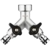 FP Zweiwegeventil G 3/4" Stecksystem 18 x 8 x 13 cm silber