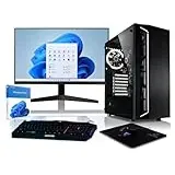 BEASTCOM Q1 Home 'n Office PC, Komplett Set PC, Intel i7 8700 4X4,60GHz 12 Threads, 16GB RAM, 1TB SSD, Monitor LED 24" + Tastatur + Maus + Mauspad, WLAN, Windows 11