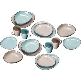 GALERIA home Naturlook Tafelservice 16-tlg. türkis