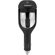 Beper P205DIF100 Aroma-Diffusor/Luftbefeuchter, 25 ml, 1,5-2 W, neigbar bis 180 °, Anti-Tropf-System, Touch-Taste, kontinuierliche oder intermittierende Zerstäubung, Stecker 12 V, Schwarz