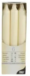 Papstar Tafelkerzen 13477 , 1 Packung = 6 Stück, creme