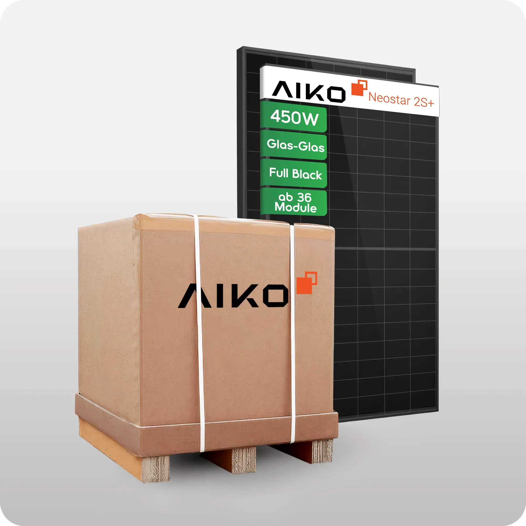 Palette Aiko 450W Solarmodul 16200wp Full Black