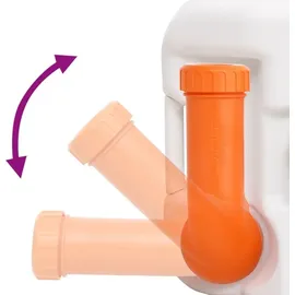 vidaXL Camping-Einbautoilette Weiß 24+17 L