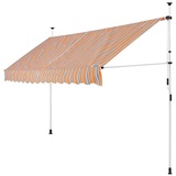 250 cm breit Höhenverstellbar Handkurbel UV-beständig Ohne Bohren Wasserabweisend Balkon Terrasse Orange