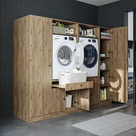 roomartstore.de Roomart 224 x 184 x 67 cm Hochschrank Beige Holz
