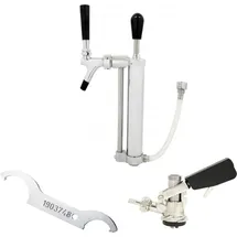 ich-zapfe Sets mit Picknickpumpe mit Kolbenschankhahn 5/8 Co2-Abgang, Zapfkopf:Flach