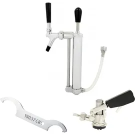 ich-zapfe Sets mit Picknickpumpe mit Kolbenschankhahn 5/8 Co2-Abgang, Zapfkopf:Flach