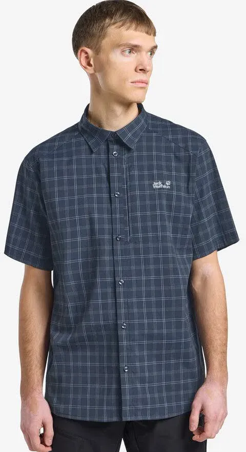 Jack Wolfskin Norbo S7s Shirt Männer Hemd kurzarm kariert blau XXL
