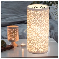 ETC Shop Design Tisch Leuchte Beistell Wohn Zimmer Dekor Muster weiß Porzellan Lampe