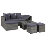 vidaXL Garten-Lounge-Set grau 43956