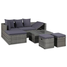 vidaXL Garten-Lounge-Set grau 43956