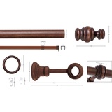 GARESA Gardinenstange »BAROCK«, 2 läufig-läufig, Wunschmaßlänge, rustikale Vorhanggarnitur Holz, verlängerbar, mit Ringe/2 Lauf Gleiter,
